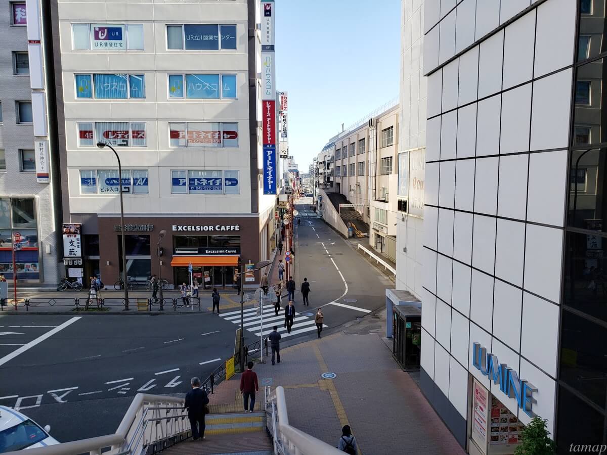 立川駅の2Fからの眺め